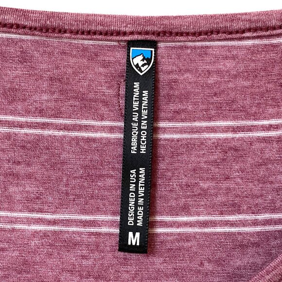 Kuhl Womens Lisette Short Sleeve V-Neck Henley Shirt Size M Striped Tee UPF 50+ - Picture 5 of 15